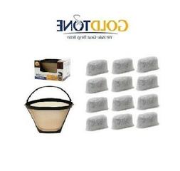  GoldTone Charcoal Water Filters & #4 Cone Filter for Cuisin
