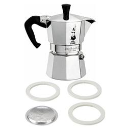 2 Item Bundle: Bialetti 3 Cup Moka Express with 3 Cup Filter