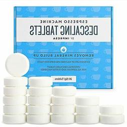 20 Pack Espresso Machine Descaling Tablets to Remove Mineral