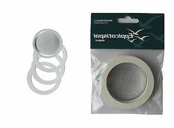 3 Rubber Seal/Rings+Filter -Replacement- Size 2,3,6,12 Cup E
