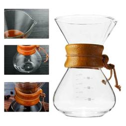 Chemex Style Pour Over Coffee Maker Pot New