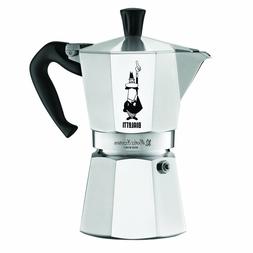 Stovetop 6-cup Pot Aroma Latte Moka Express Silver Classic