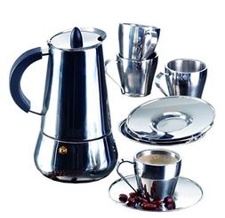 IMUSA USA B120-22069SET Stainless Steel Espresso Set with St