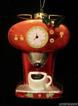 BLOWN GLASS ESPRESSO MACHINE~CAPPUCCINO~COFFEE MAKER ORNAMEN