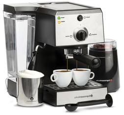 Bean Grinder Coffee Espresso Machine Steamer Frother Cups