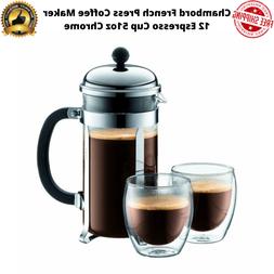 12 Espresso Cup 51oz Chrome Durable New