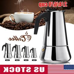 Moka Stove Top Cup 2/4/6/9 Latte Stainless Steel Us