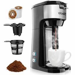 Brewer For K-cup Pod & Ground Coffee Self-cleaning System By