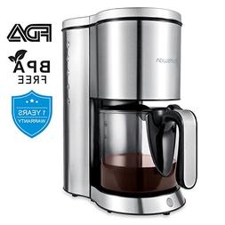 , Hamswan Ad-103 Coffee Maker Coffee Pot, Small 10 Cup Coffe