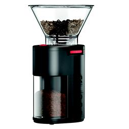 Electric Burr Coffee Grinder Black Plastic Bistro 220 Ground