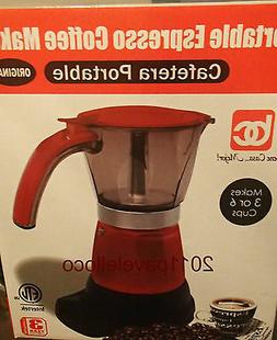 Espresso 1/6 Cups Cafetera Electrica Travel Red Roja