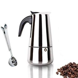 Pot Stovetop Moka Coffee Pot Stainless Steel Latte Percolato