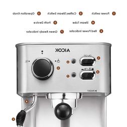 Espresso Machine Aicok, Cappuccino maker, Latte Coffee, 15 B