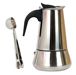 2 Cup Moka Pot Stainless Steel For Gas, Electric And Ceramic