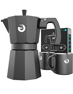 Coffee Gator Espresso Moka Pot - Stovetop Brewer Plus 2 Ther