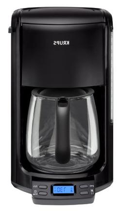 Machine With Glass Carafe And Led Control Panel, 12-cup, Bla