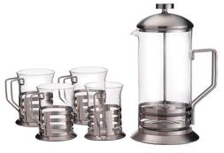 Primula Glass 8-Cup Coffee Press with 4 Matching Cups