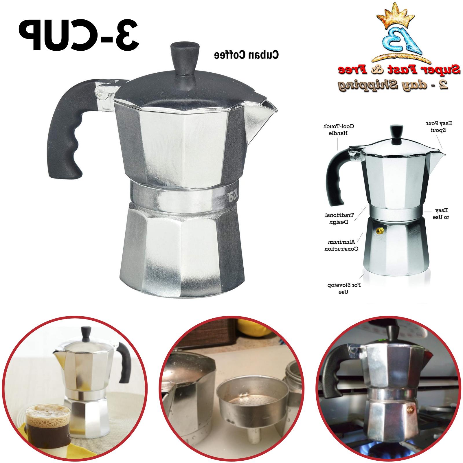 Stove Top Italian Espresso Coffeemaker Percelator Moka Pot