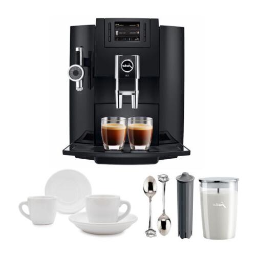 Jura E8 Espresso Coffee Machine with Espresso Cup and Saucer