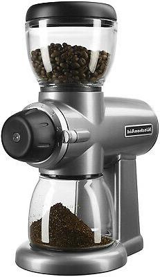KitchenAid KCG0702CS Burr Coffee Grinder, Contour Silver