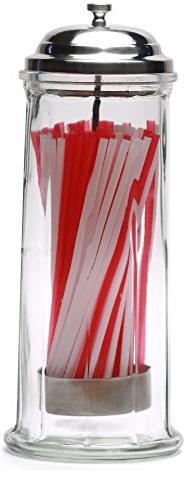 Circleware 66793 Retro Old Fashioned Glass Straw Dispenser H