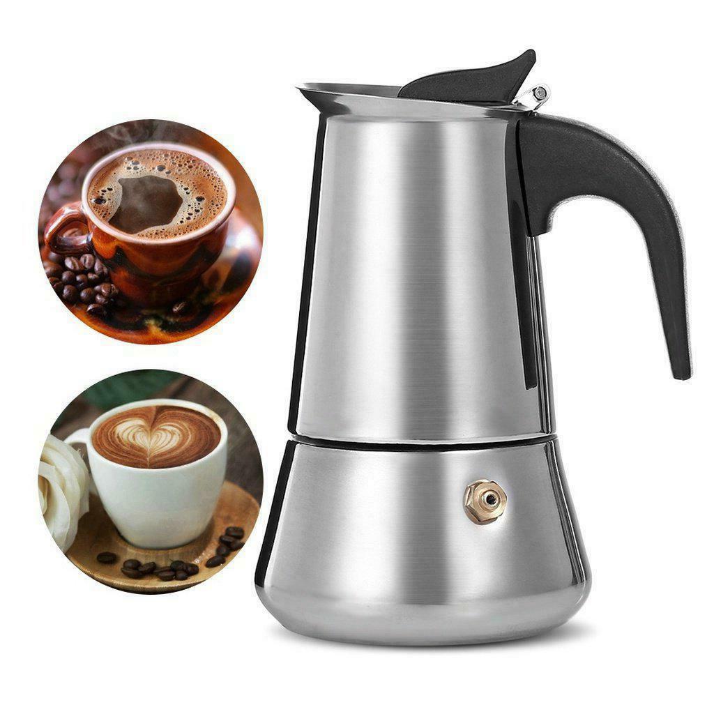 Stainless Steel Stovetop Moka Espresso Coffee Maker Perculator