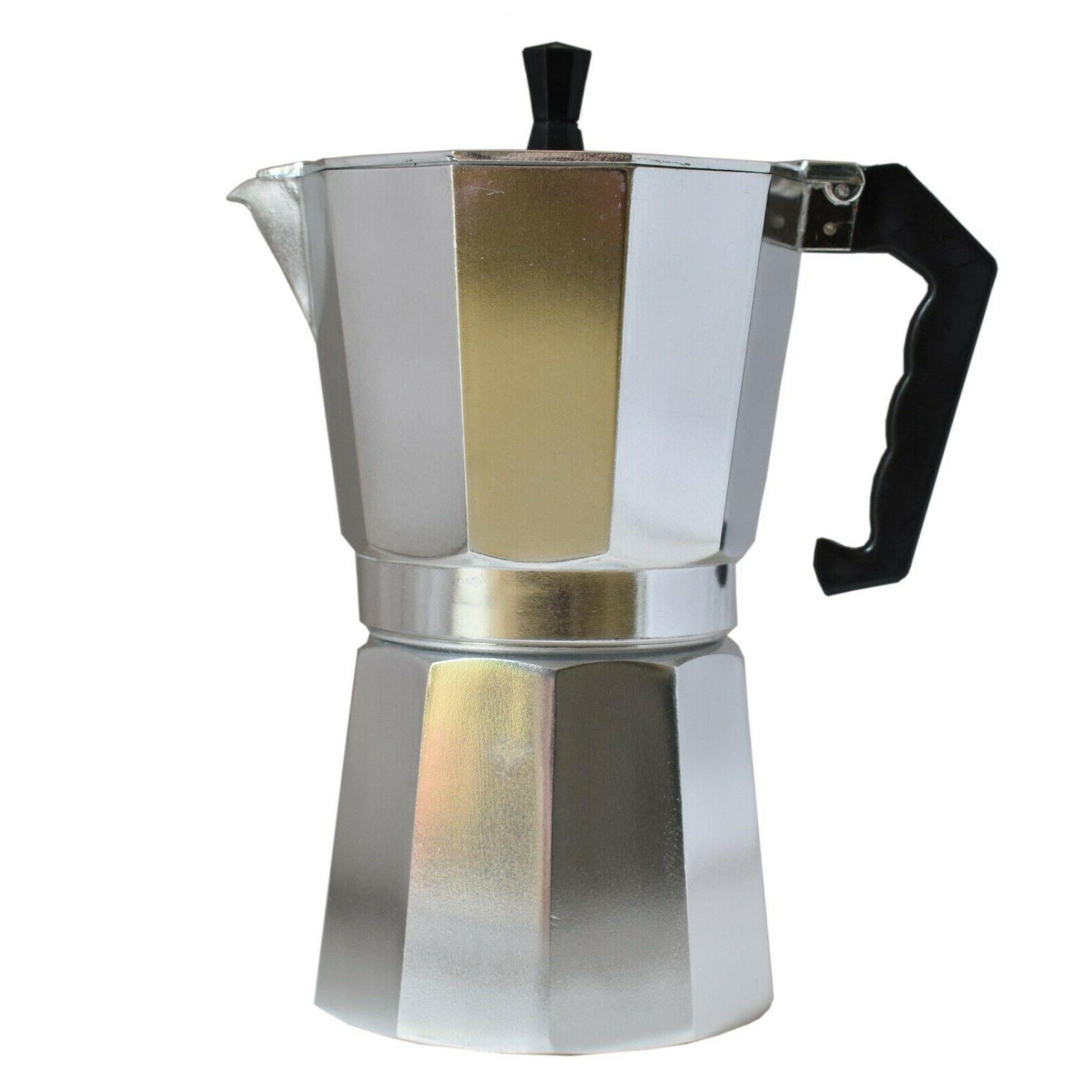 12 Cups Aluminum Italian Espresso Percolator Moka Pot