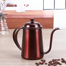 QIN.J.FANG Long Mouth Coffee Pot Stainless Steel Moka Pot Es
