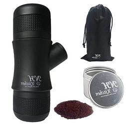 + Bonus! ☕️ Portable Black Compact Manual Coffee Maker, 
