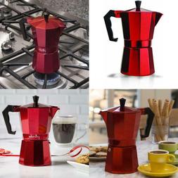 Coffee Brewer Aluminum Red 6-cups Capacity New