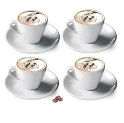 Cuisinox CUP-455 Porcelain Cappuccino Cups, Set of 4, White