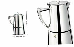 Roma 4-cup Stainless Steel Stovetop Moka Espresso Maker