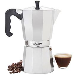 Moka Pot, Chrome, 12 Espresso Cup Capacity