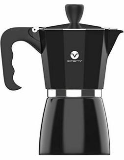 6 Cups Mocha Pot Coffee Maker Latte Home Kitchen Black
