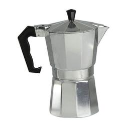 Coffee Brewer 6 Cup Demitasse Shot Aluminum Grey