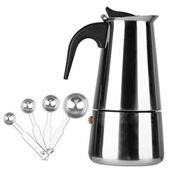 Stainless Steel Moka Pot Coffee - 9 Cup With Coffee Scoops M
