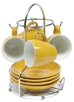 IMUSA USA A120-22181T Espresso Coffee Cup Set with Rack  8-P